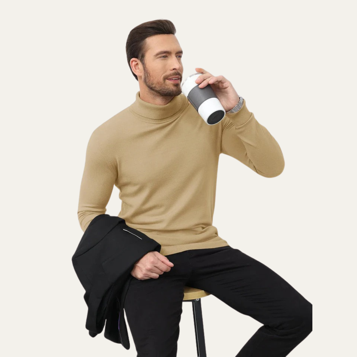 Men's Slim Fit Cotton Turtleneck Sweater