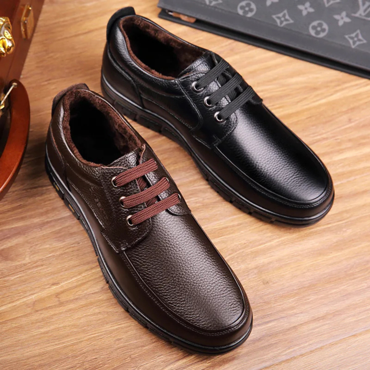 Men's Leather Lace Up Casual Shoes
