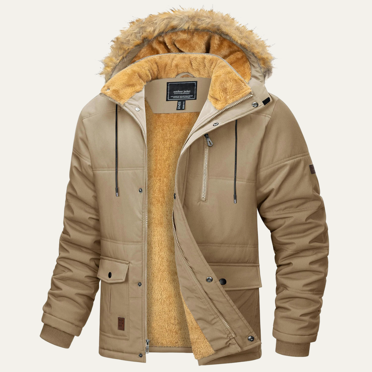 Men's Winter Parka Jacket Detachable Hood