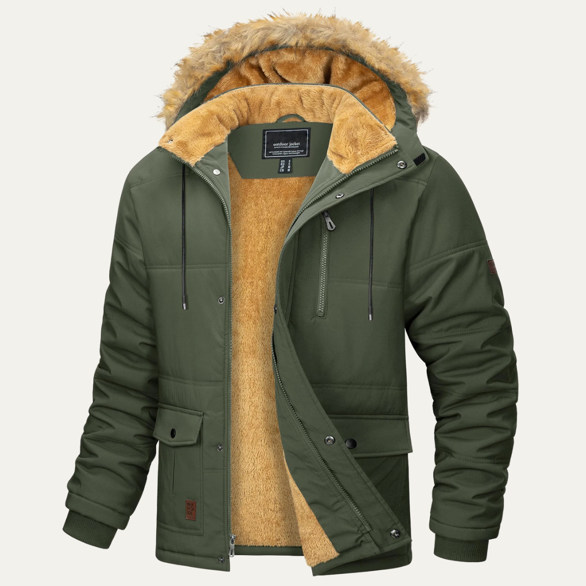 Men's Winter Parka Jacket Detachable Hood