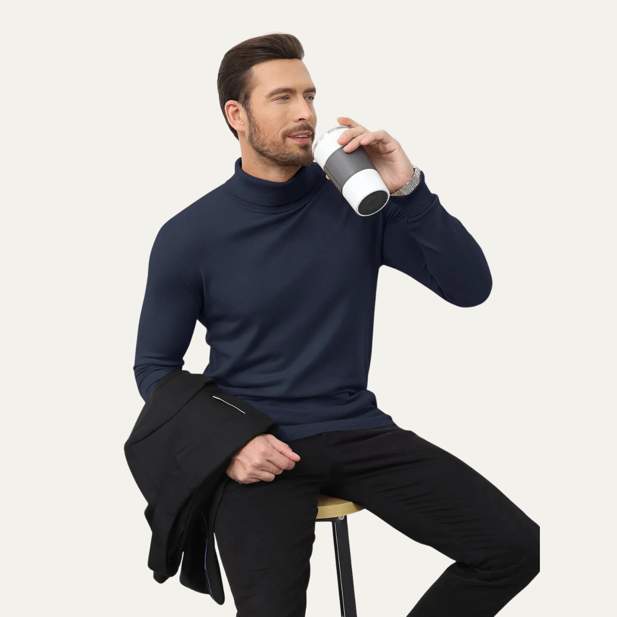 Men's Slim Fit Cotton Turtleneck Sweater