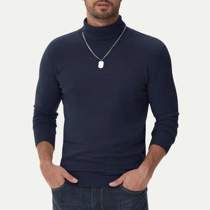 Men's Slim Fit Cotton Turtleneck Sweater