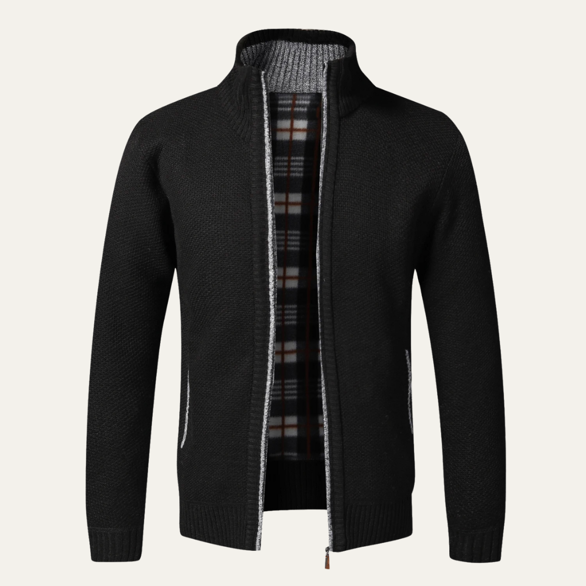 Men's Knitted Zip Up Cardigan - VibreMode