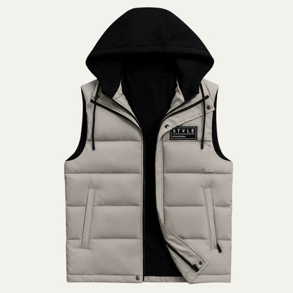 Women's Quilted Hooded Vest Zip Front - VibreMode