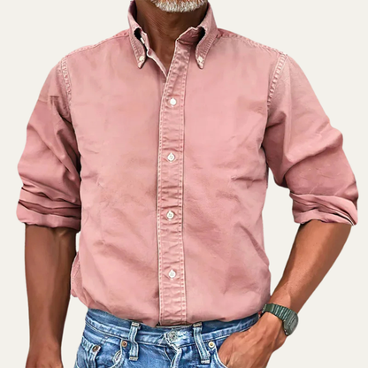 Vercelli Men's Button Down Shirt Solid Color Cotton