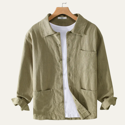 Men's Cotton Shirt Jacket Casual Retro Style