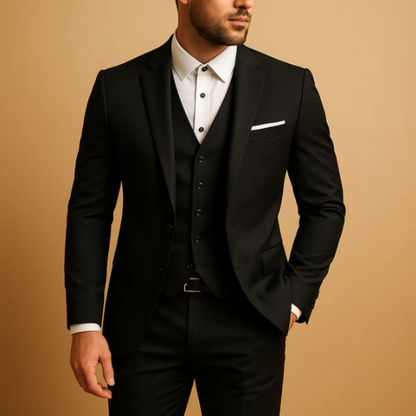 Men's 3 Piece Slim Fit Suit Blazer Waistcoat Trousers