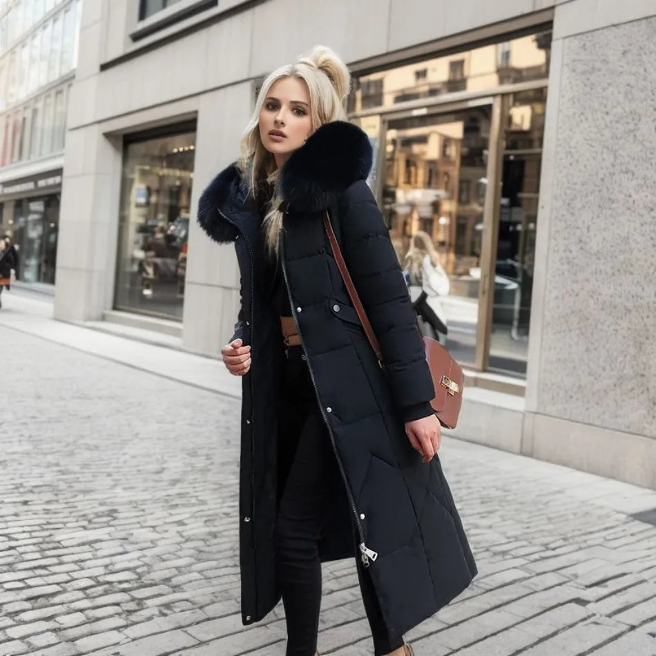 Women's Quilted Parka Coat with Hood