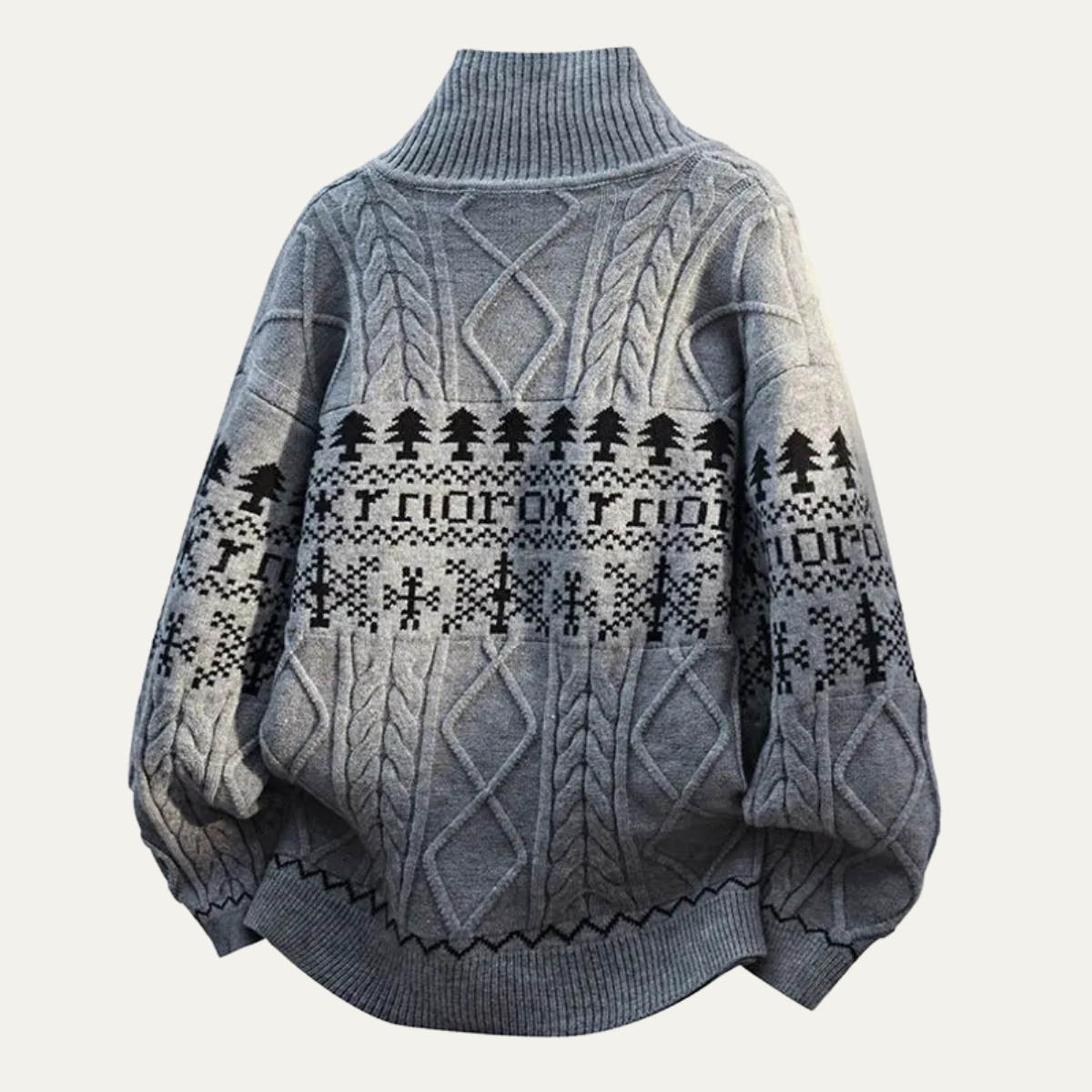 Men's Nordic Pattern Knitted Jacket