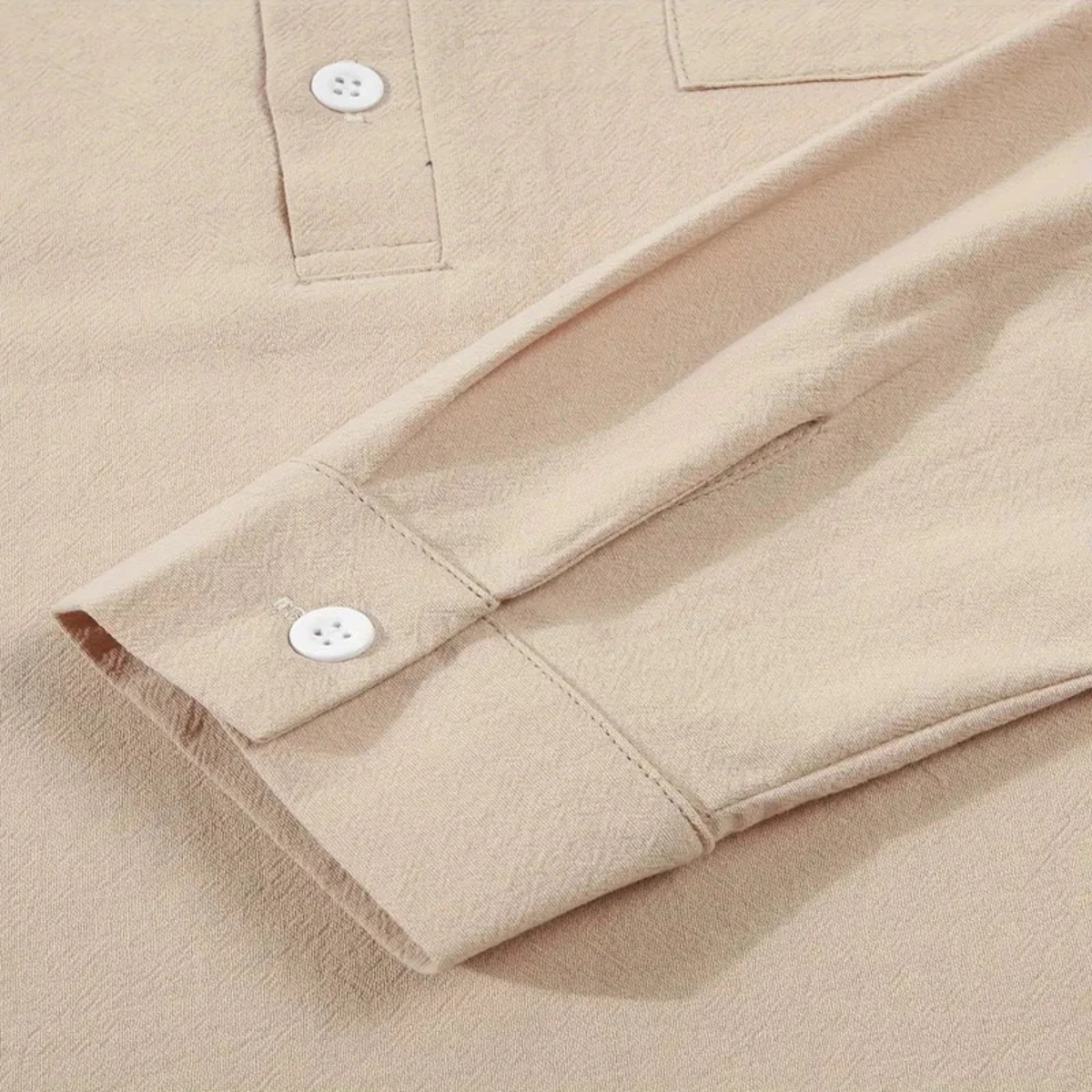 Men's Linen Polo Pants Set Lightweight Casual Beige