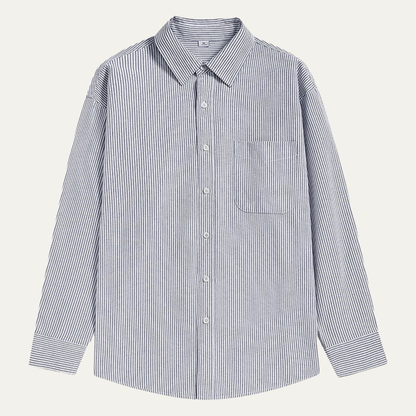 Men's Striped Shirt Classic Collar Cotton