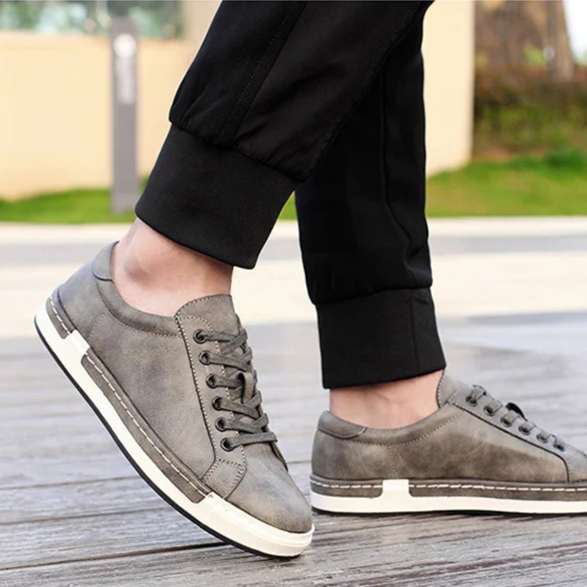 Men's Classic Lace Up Shoes Leather Brown