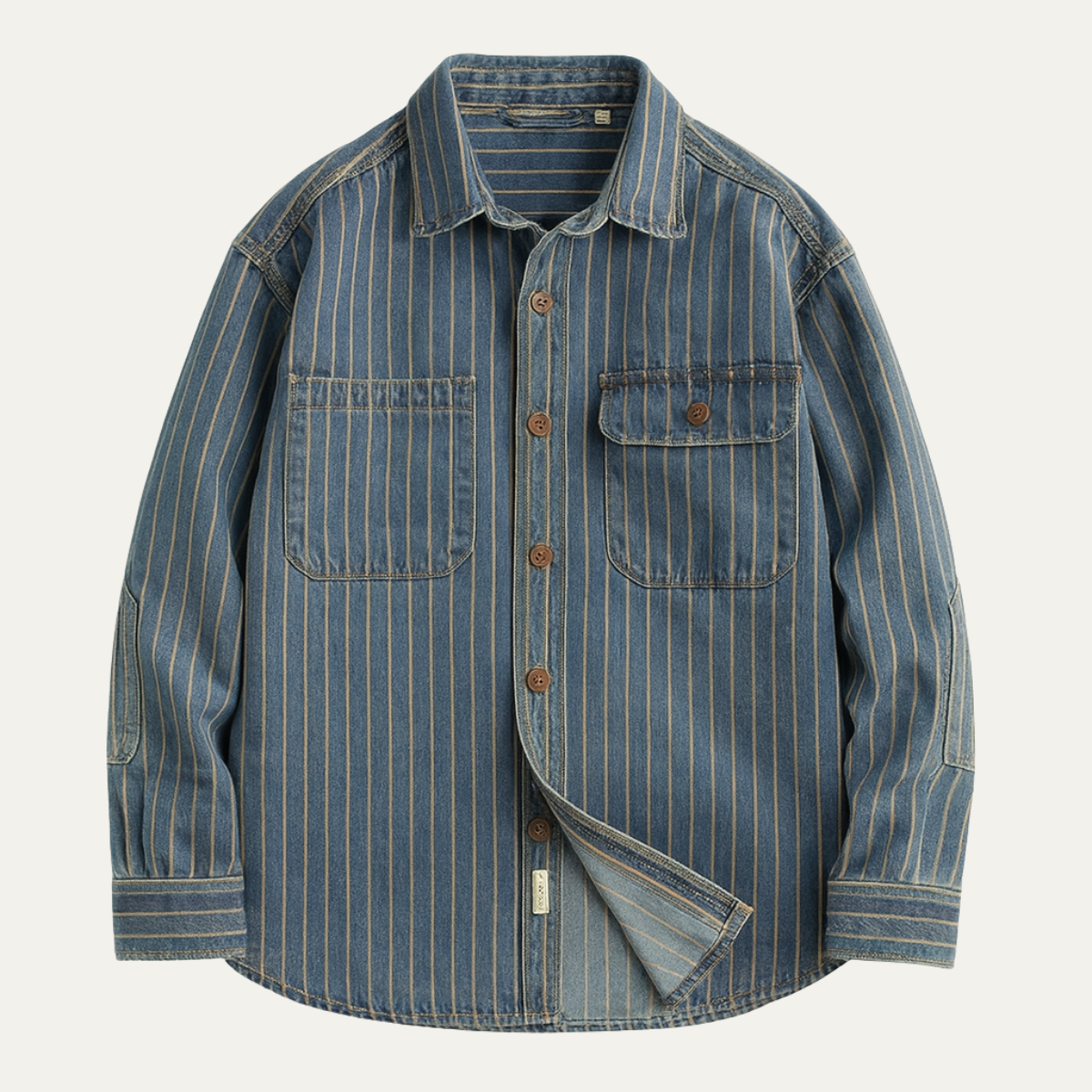 Men's Vintage Striped Cotton Shirt - VibreMode