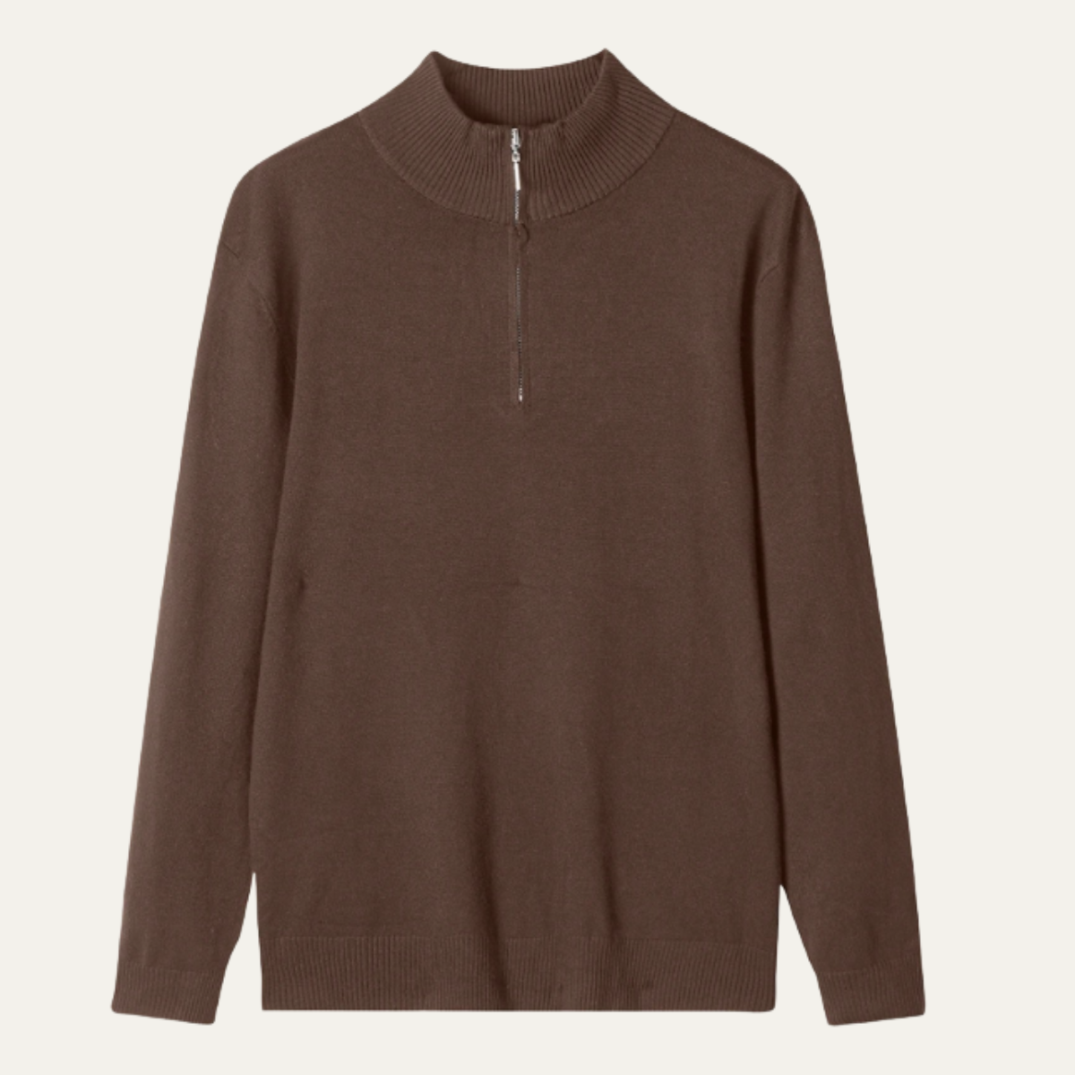 Men's Mock Neck Half Zip Knit Sweater - VibreMode