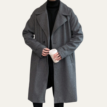Men's Wool Wrap Coat Camel Brown with Belt