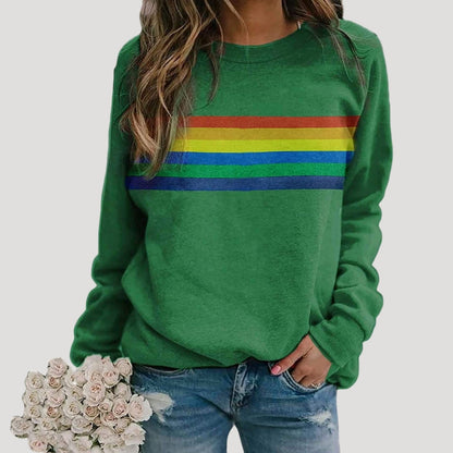 Colorful Women's Striped Long Sleeve Shirt