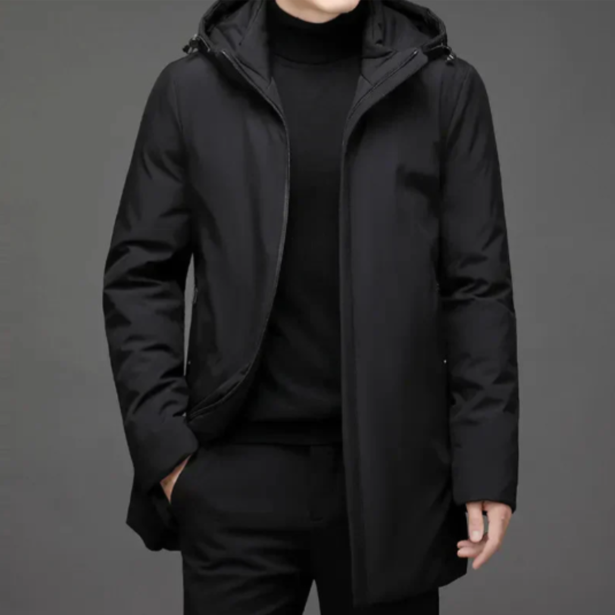 Men's Classic Fit Hooded Winter Coat