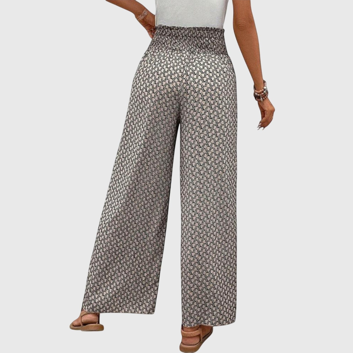 Comfortable Elastic Waist Wide Leg Pants