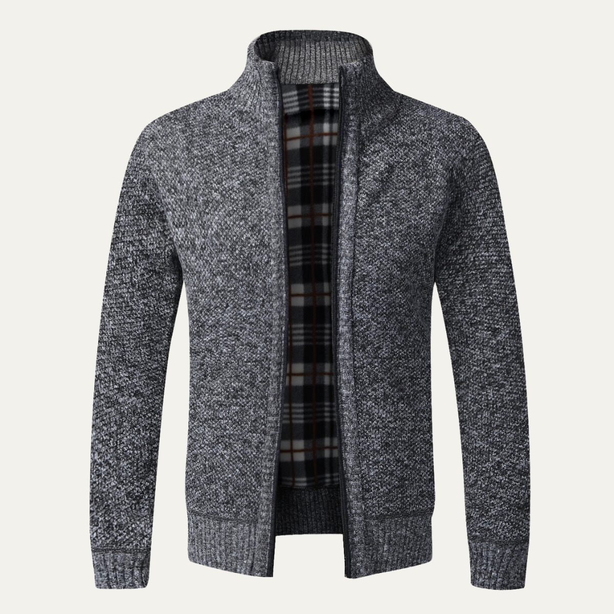 Men's Knitted Zip Up Cardigan