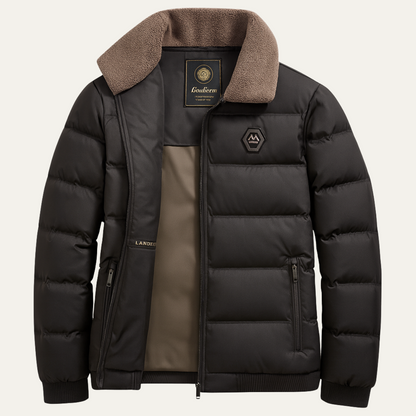 Men's Quilted Jacket Warm Padded Green - VibreMode