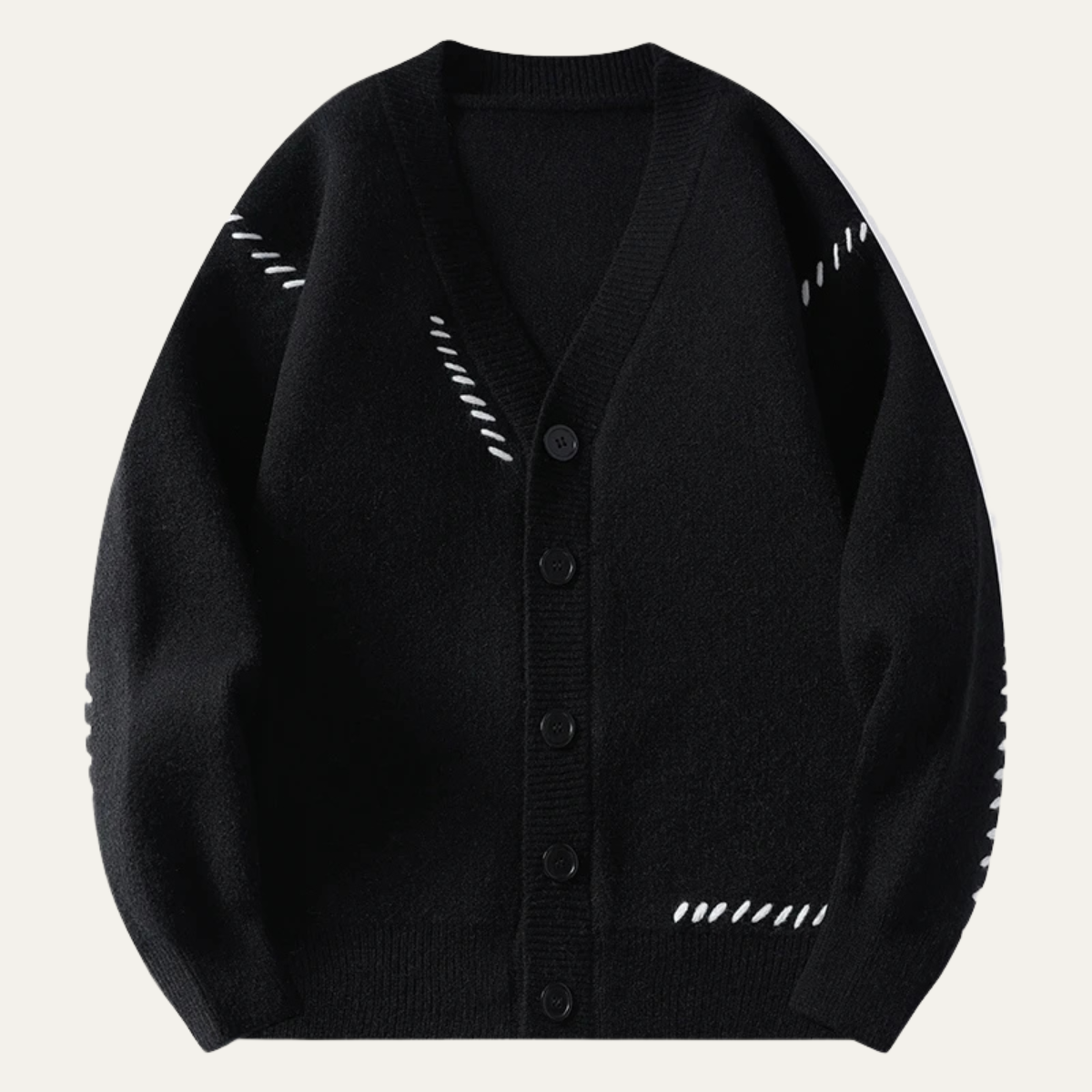 Men's V Neck Knit Sweater Casual Button Up - VibreMode