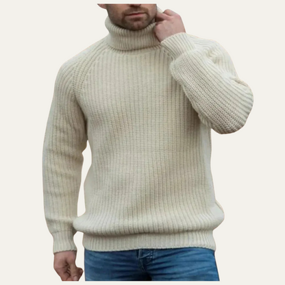 Men's Wool Turtleneck Sweater Chunky Warm