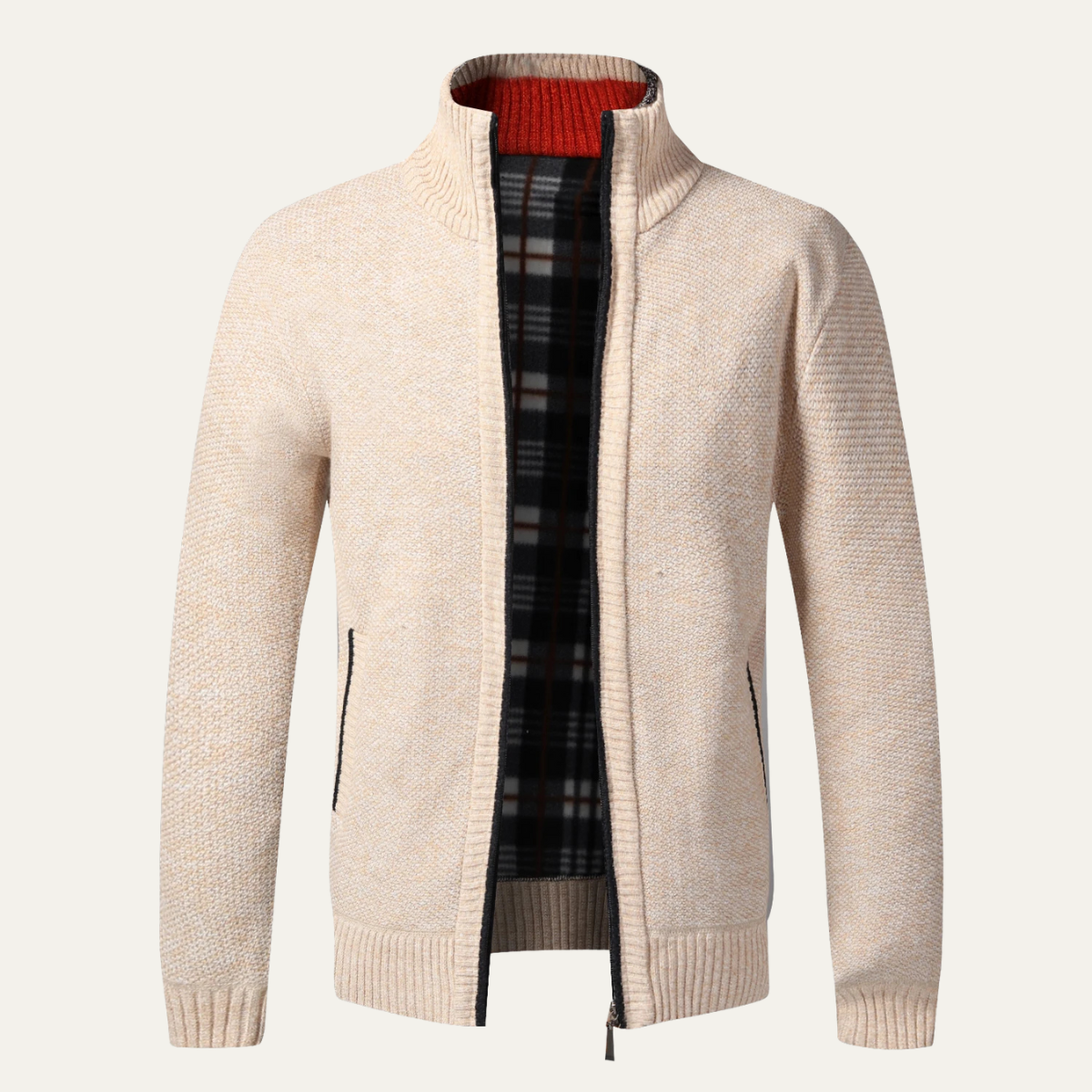 Men's Knitted Zip Up Cardigan