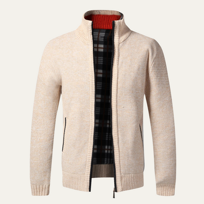 Men's Knitted Zip Up Cardigan
