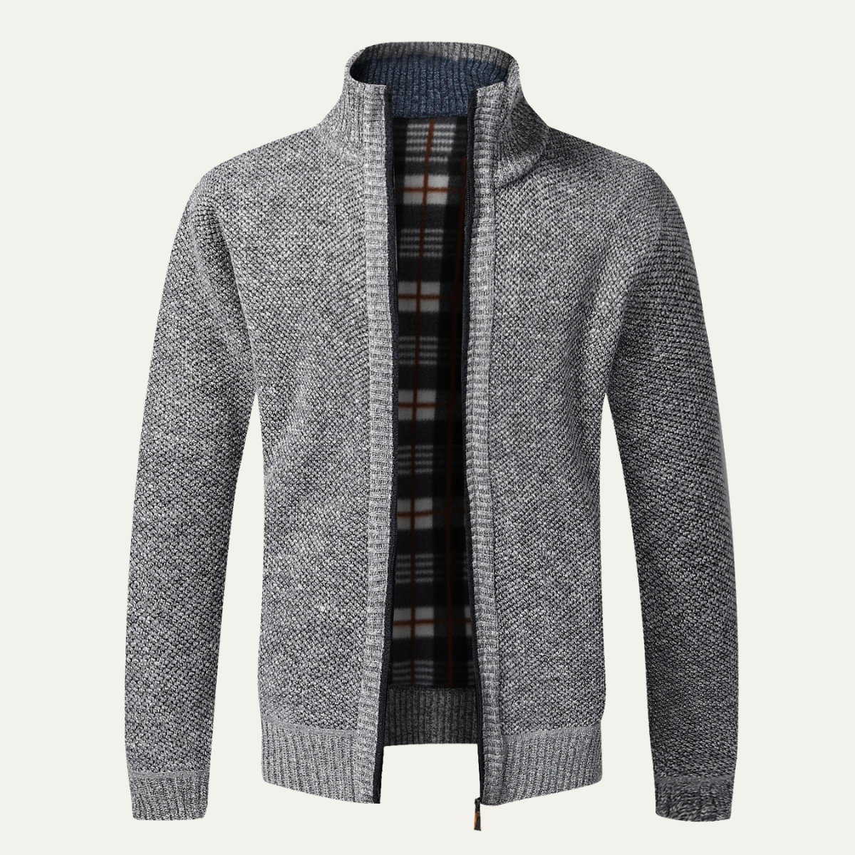 Men's Knitted Zip Up Cardigan