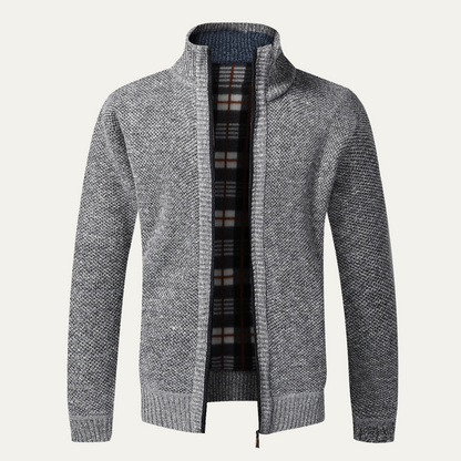 Men's Knitted Zip Up Cardigan
