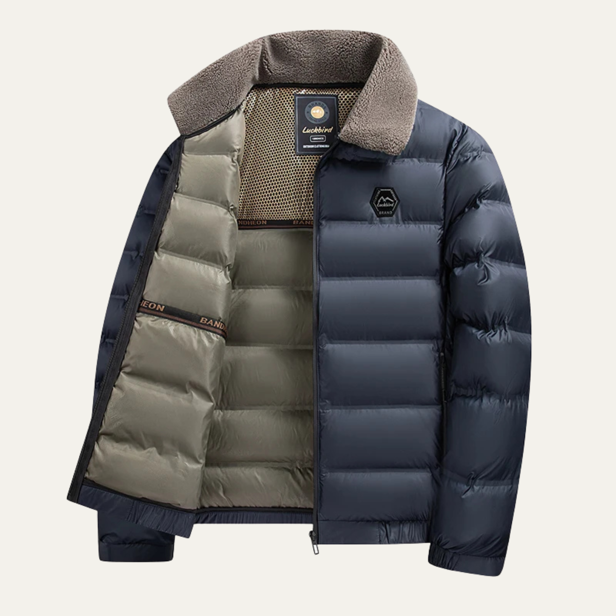 Men's Quilted Jacket Warm Padded Green