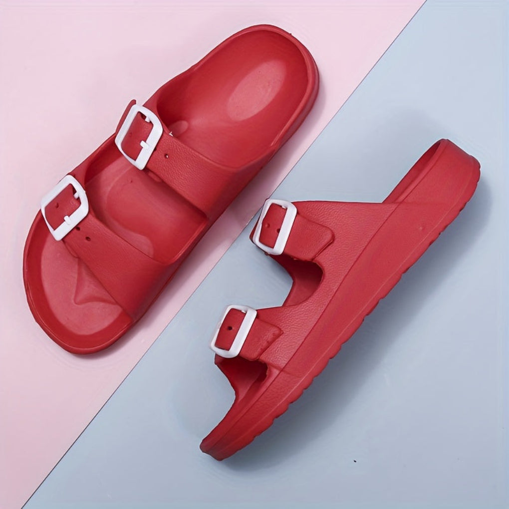 Men's Double Buckle Leather Sandal