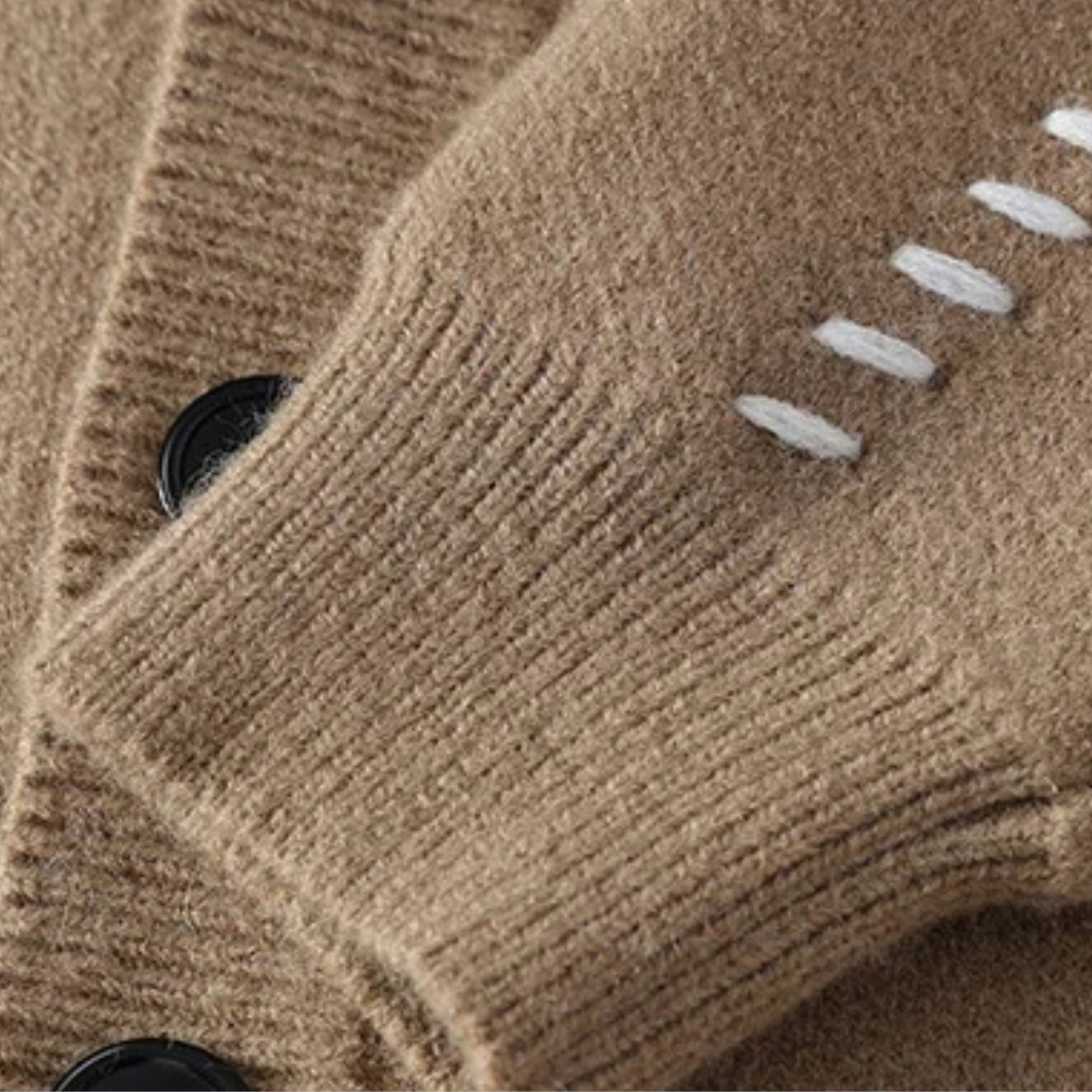 Men's V Neck Knit Sweater Casual Button Up