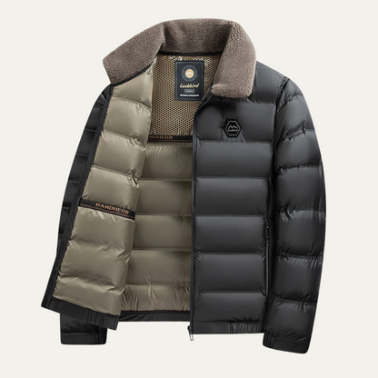 Men's Quilted Jacket Warm Padded Green