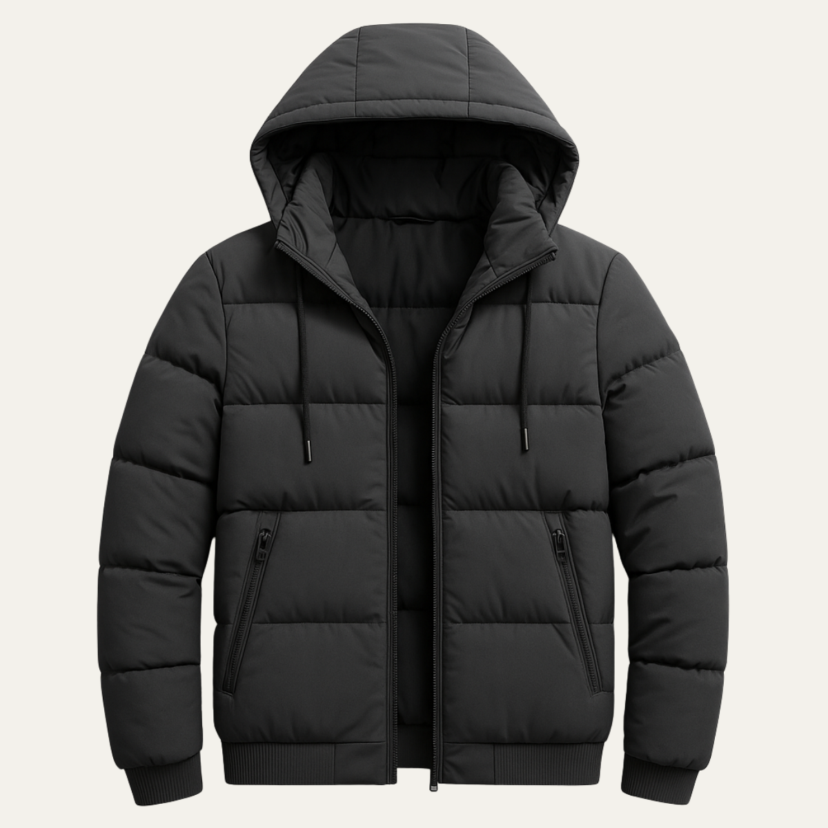Men's Puffer Jacket Warm Elegant Down Black