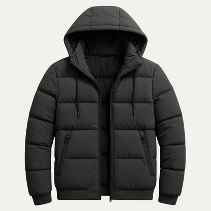 Men's Puffer Jacket Warm Elegant Down Black