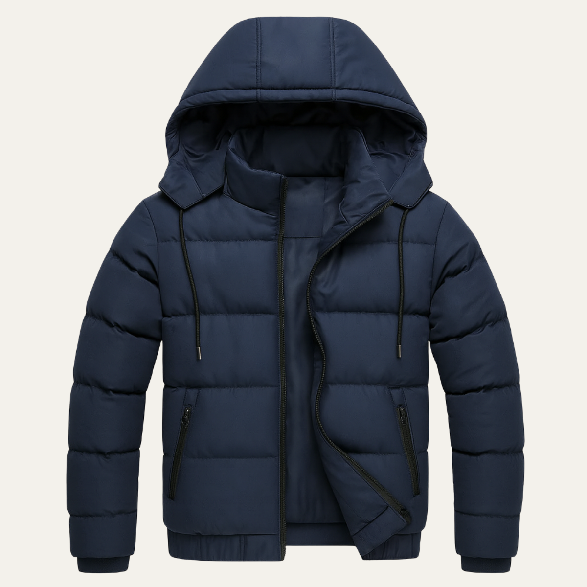 Men's Puffer Jacket Warm Elegant Down Black