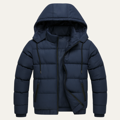 Men's Puffer Jacket Warm Elegant Down Black
