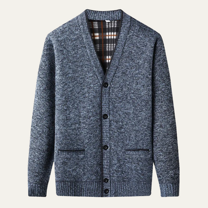 Men's Soft Knit Cardigan Button Front Classic Design - VibreMode