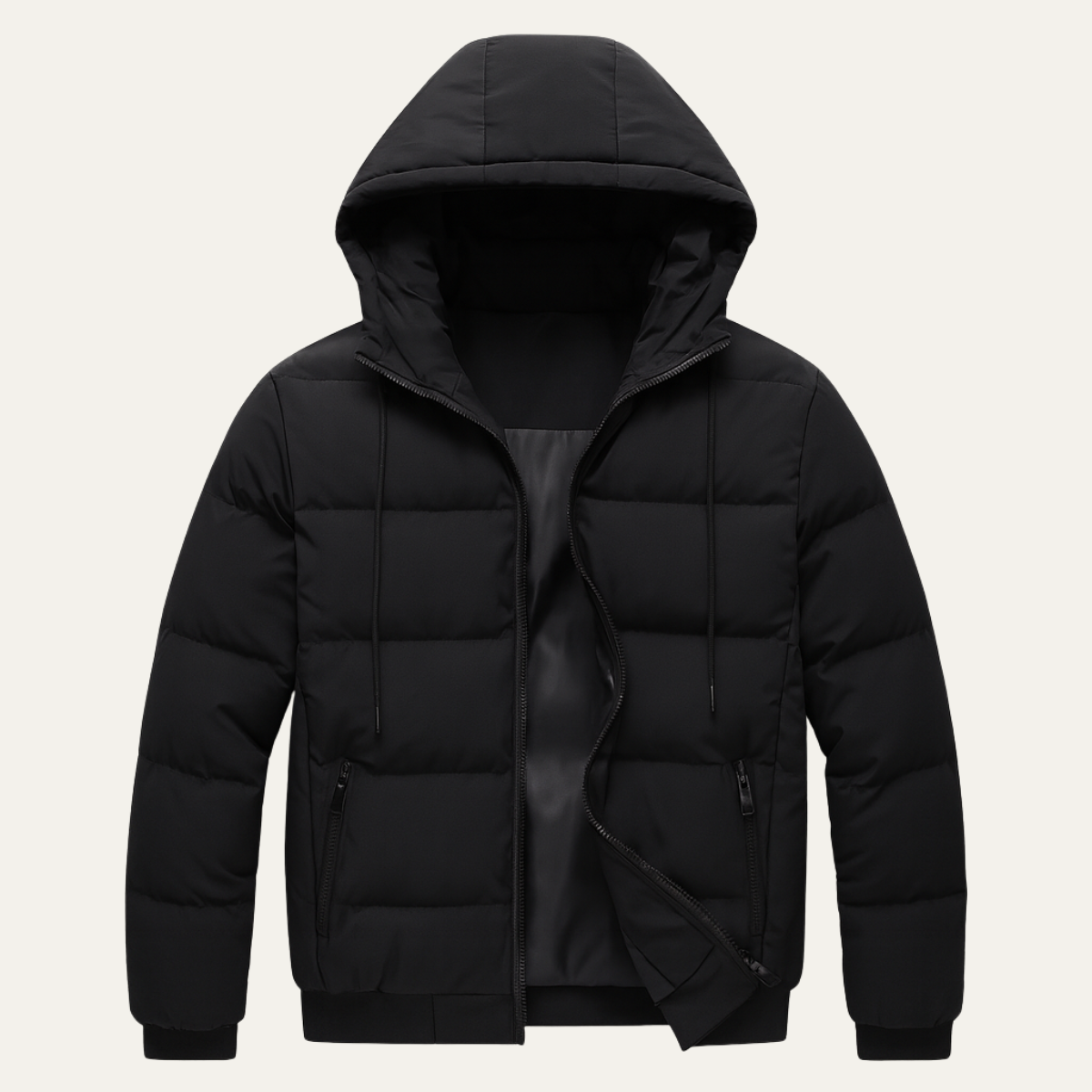 Men's Puffer Jacket Warm Elegant Down Black - VibreMode