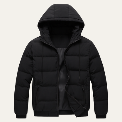 Men's Puffer Jacket Warm Elegant Down Black - VibreMode