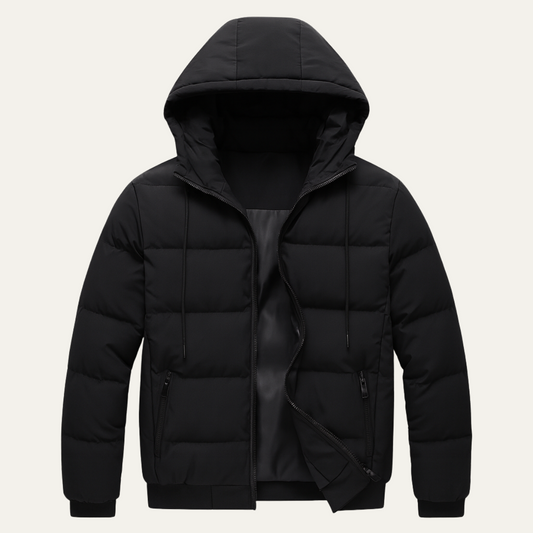 Men's Puffer Jacket Warm Elegant Down Black - VibreMode