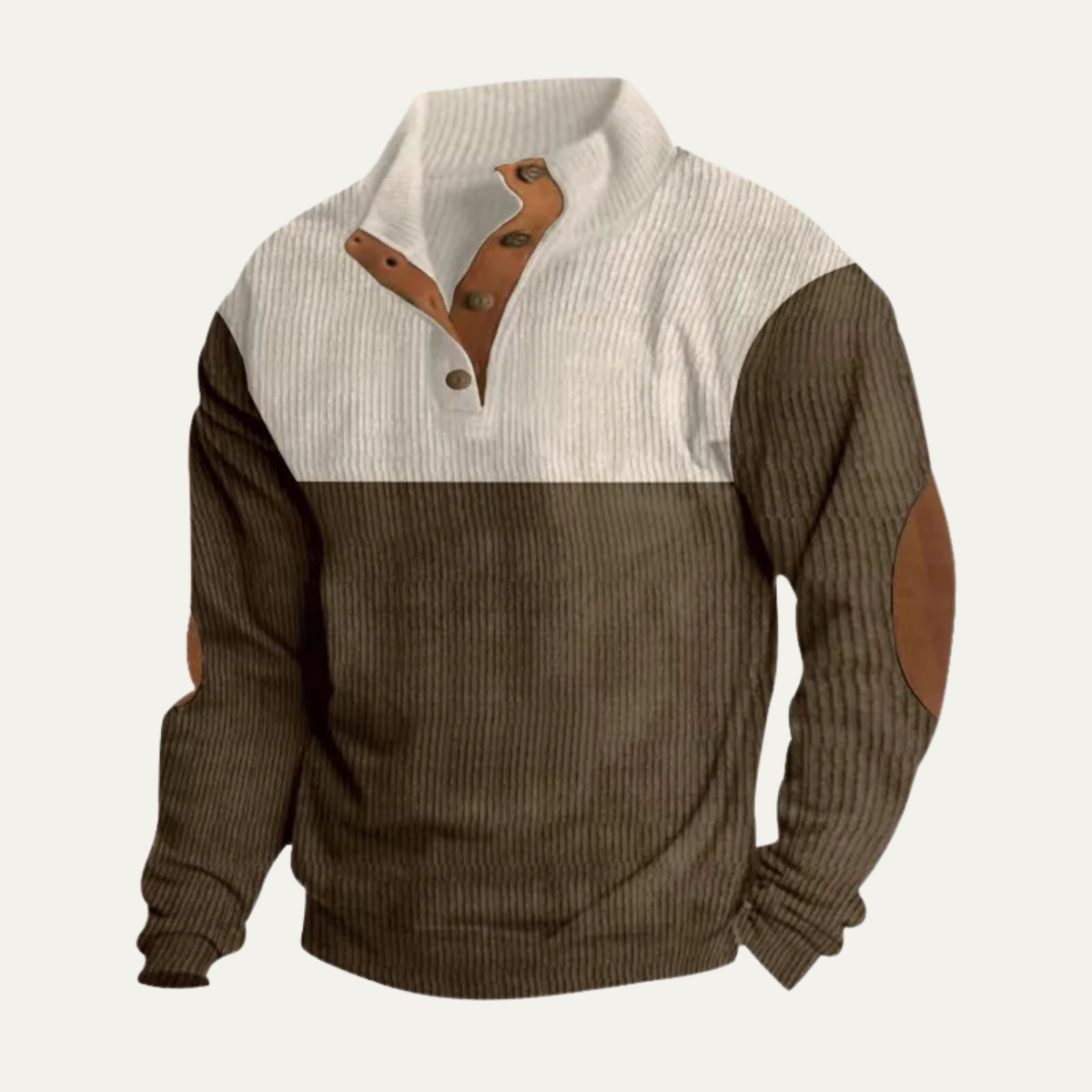 Men's Corduroy Sweater Two Tone Elbow Patches