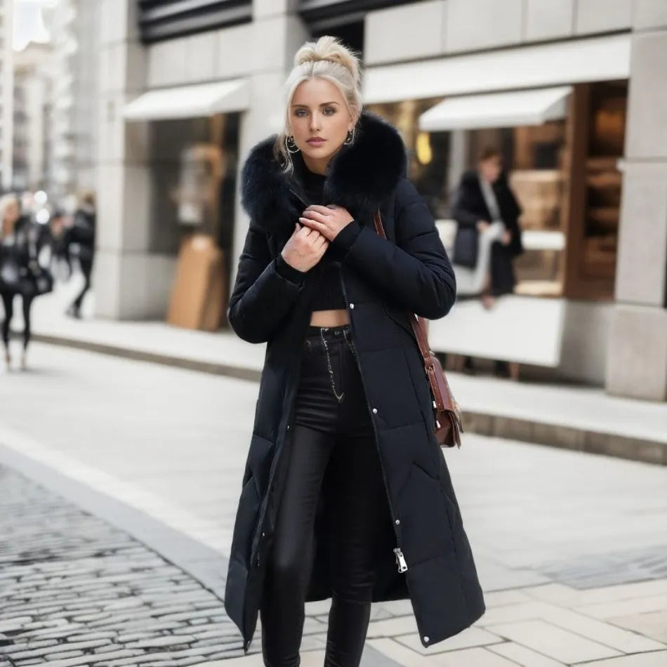 Women's Quilted Parka Coat with Hood