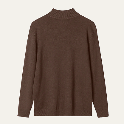 Men's Mock Neck Half Zip Knit Sweater