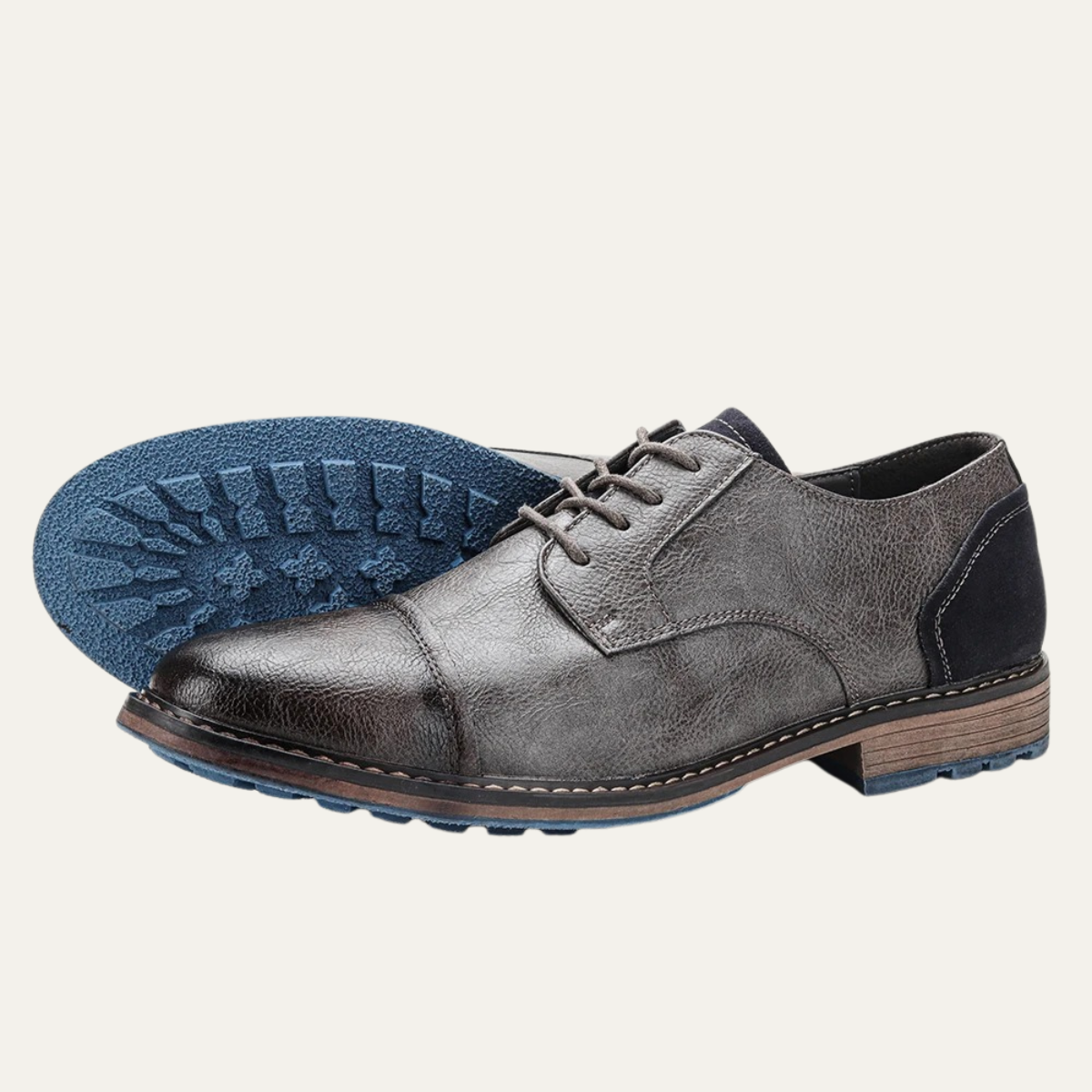 Men's Leather Oxford Shoes Lace Up Brown