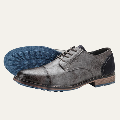 Men's Leather Oxford Shoes Lace Up Brown