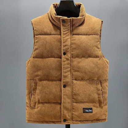 Men's Padded Puffer Vest Corduroy Warm Silverhill