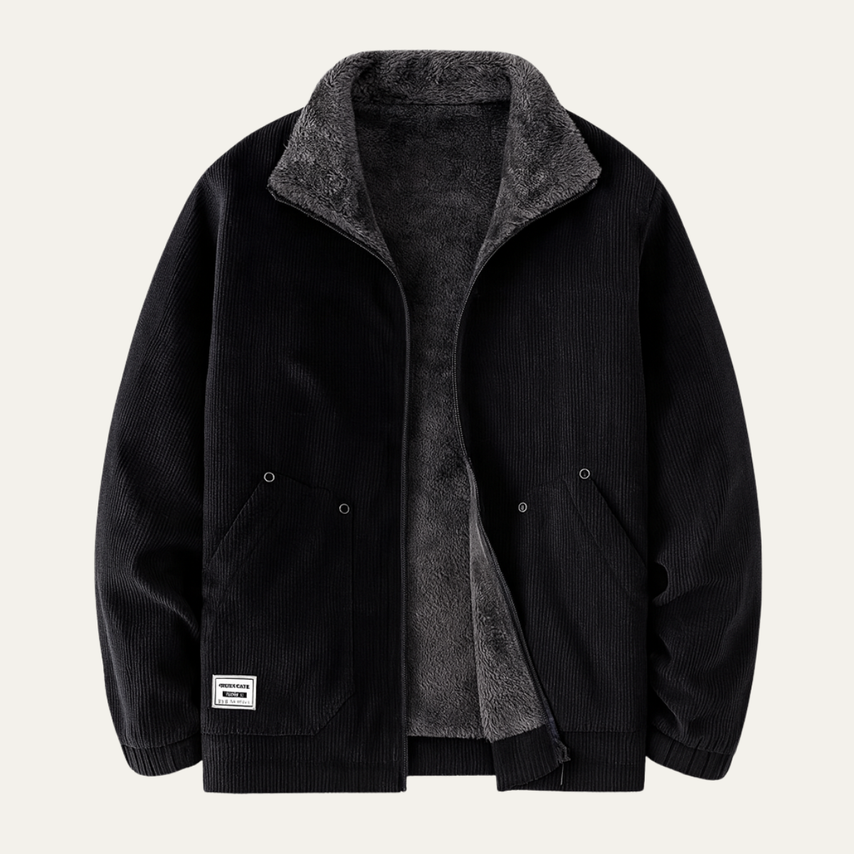 Men's Corduroy Fleece Zip Jacket - VibreMode