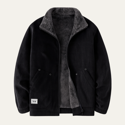 Men's Corduroy Fleece Zip Jacket - VibreMode